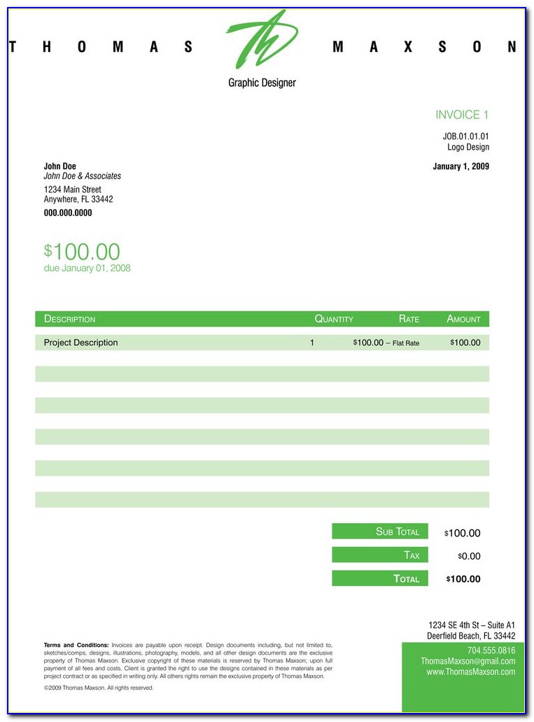 Free Freelance Invoice Template Word