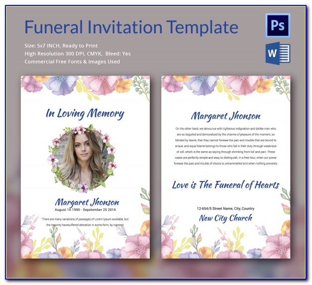Free Funeral Reception Invitation Template