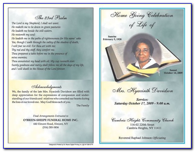 Free Funeral Service Program Template Download