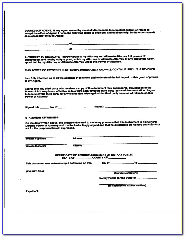 Free General Power Of Attorney Forms To Print