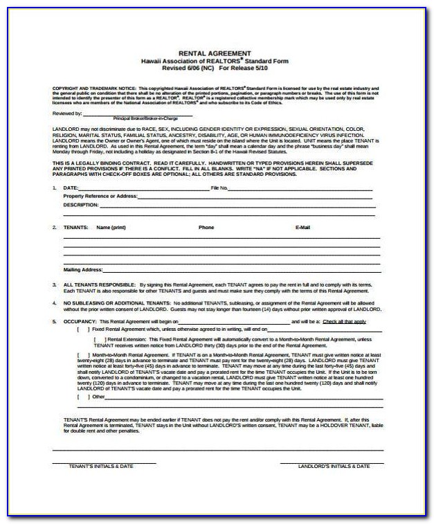 Free Generic Lease Agreement Form