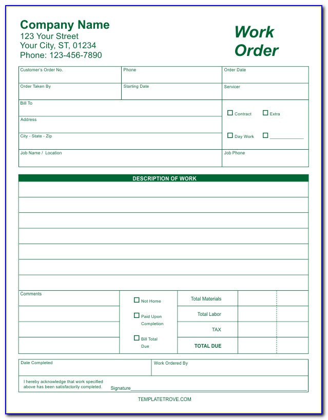 Free Manufacturing Work Instructions Template