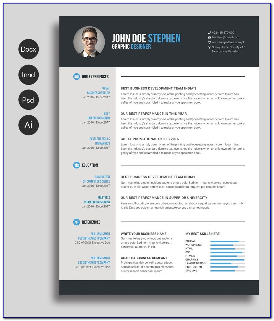 Free Microsoft Word Resume Template With Photo