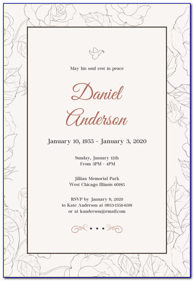 Free Printable Funeral Announcement Template