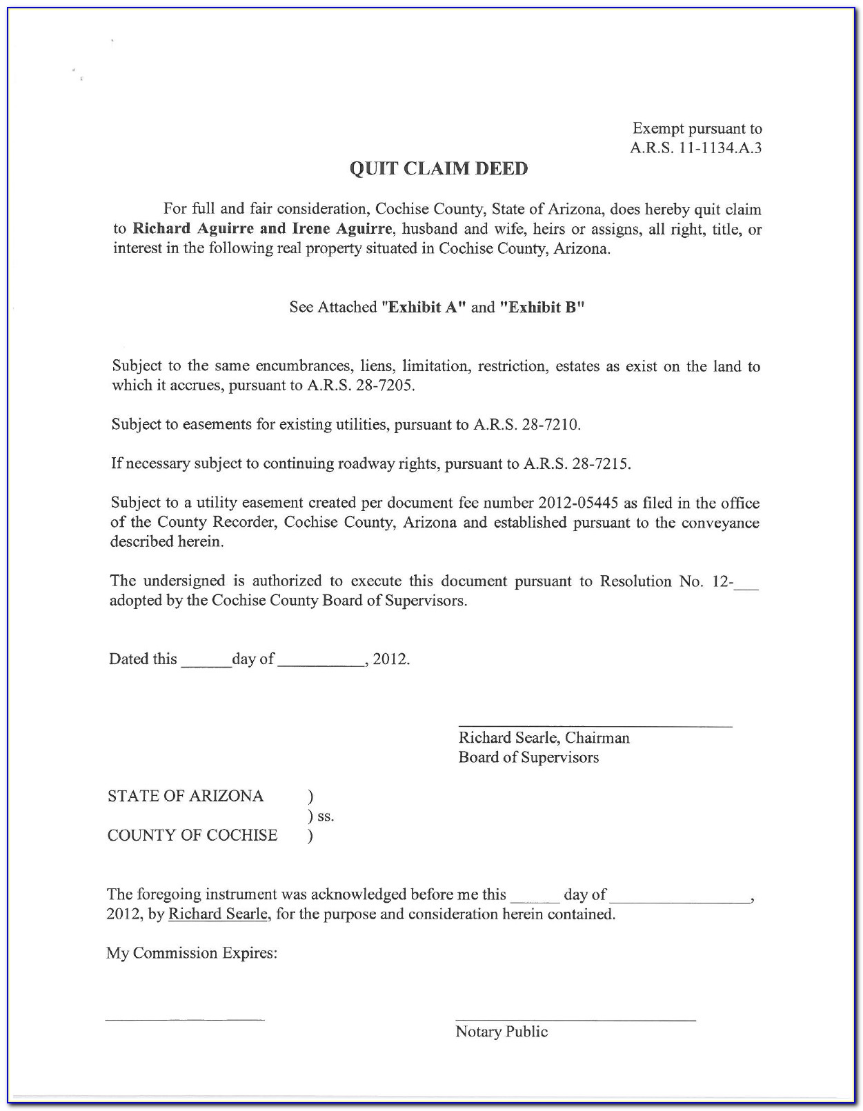 Free Quit Claim Deed Form Indiana