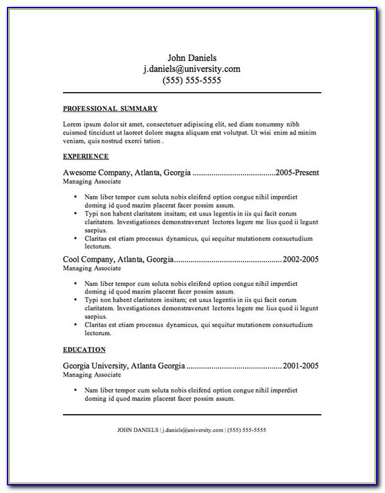 Free Resume Samples To Print