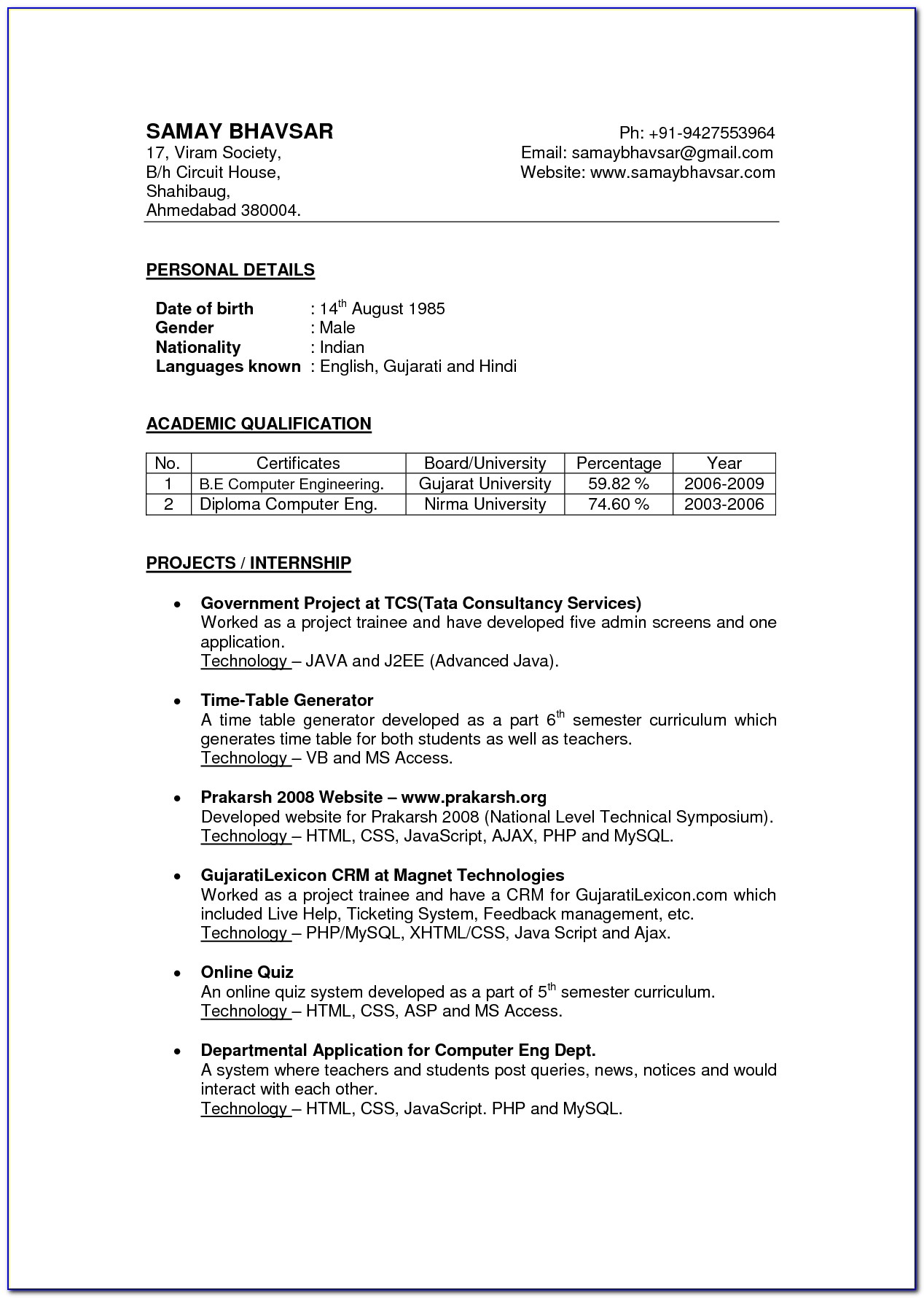 Free Resume Templates Download For Microsoft Word