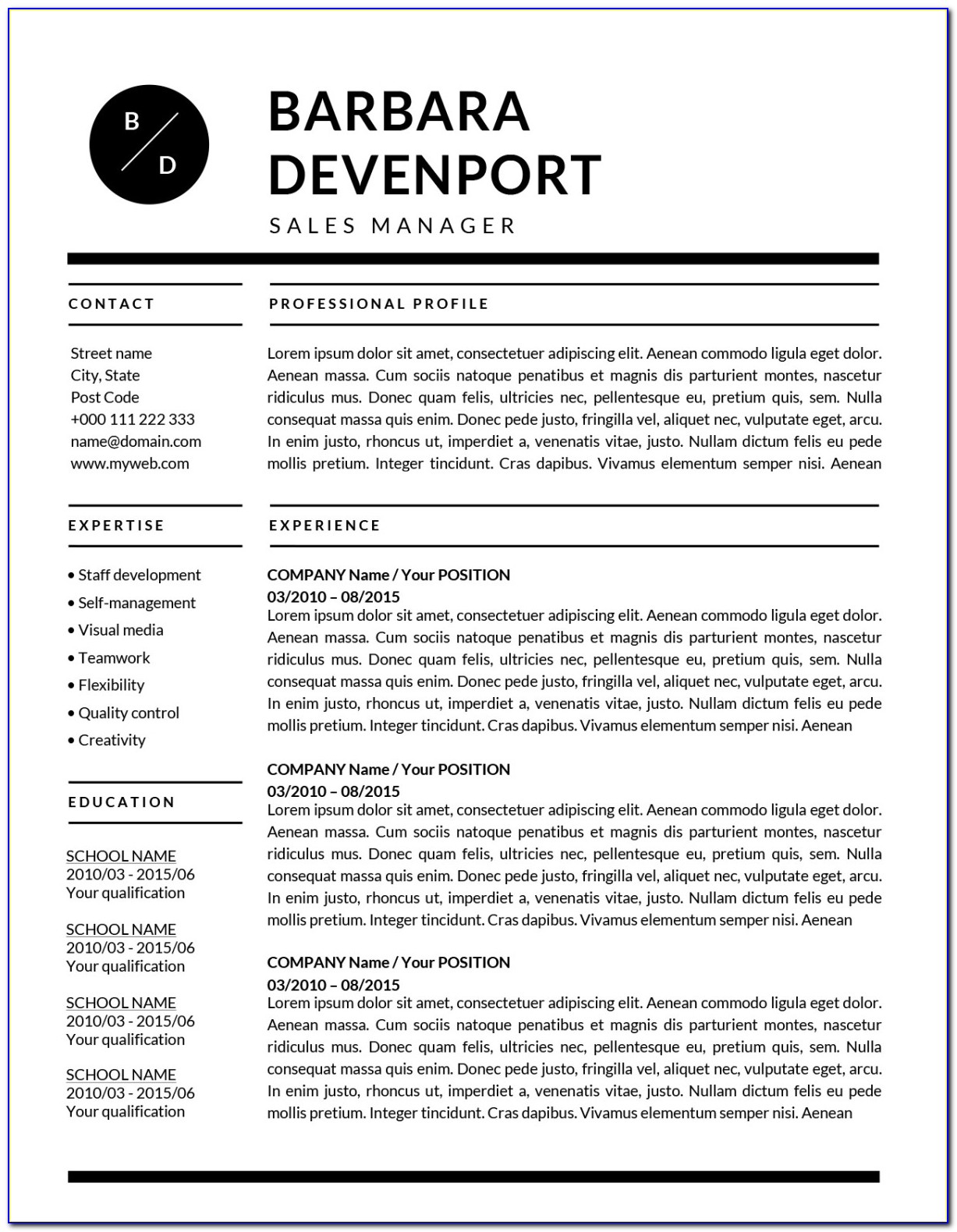 Free Resume Templates Downloadable