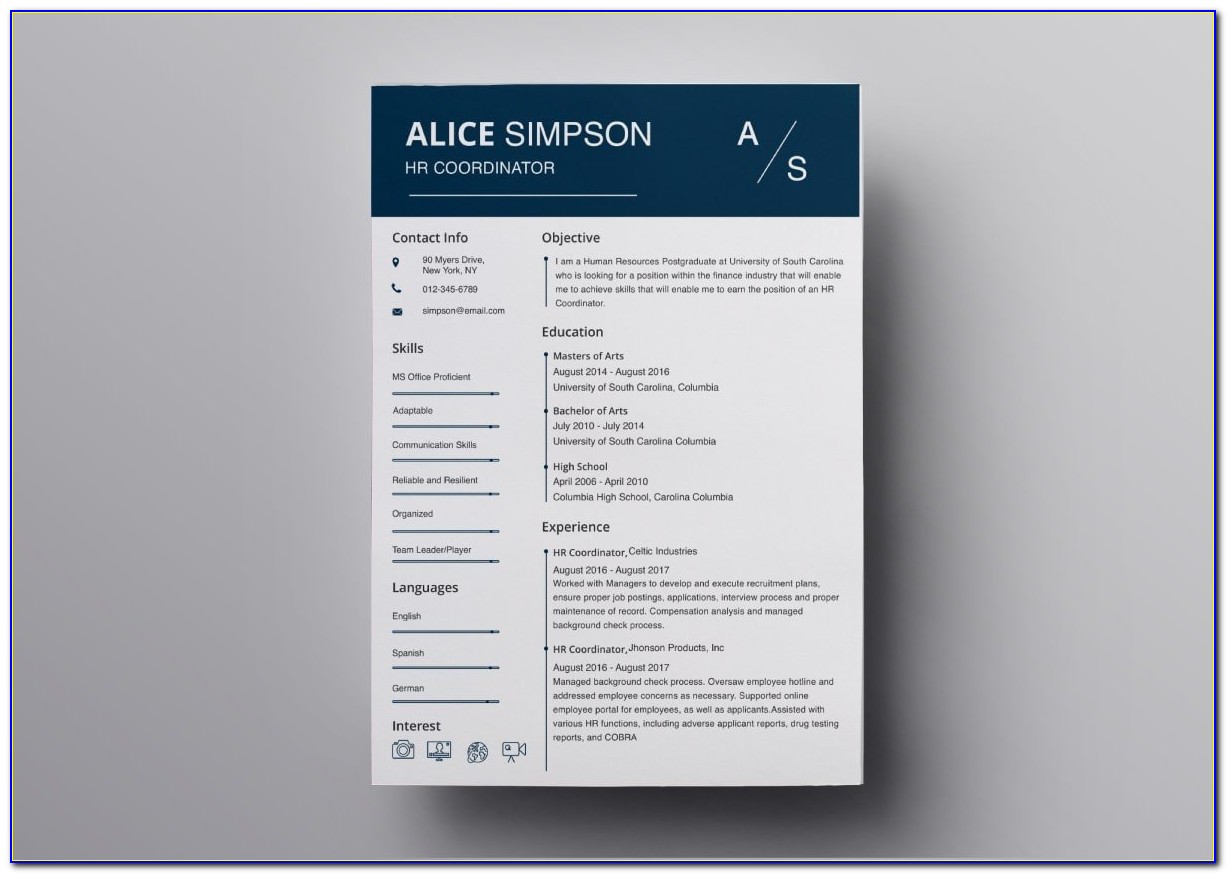 Free Resume Templates For Adobe Indesign