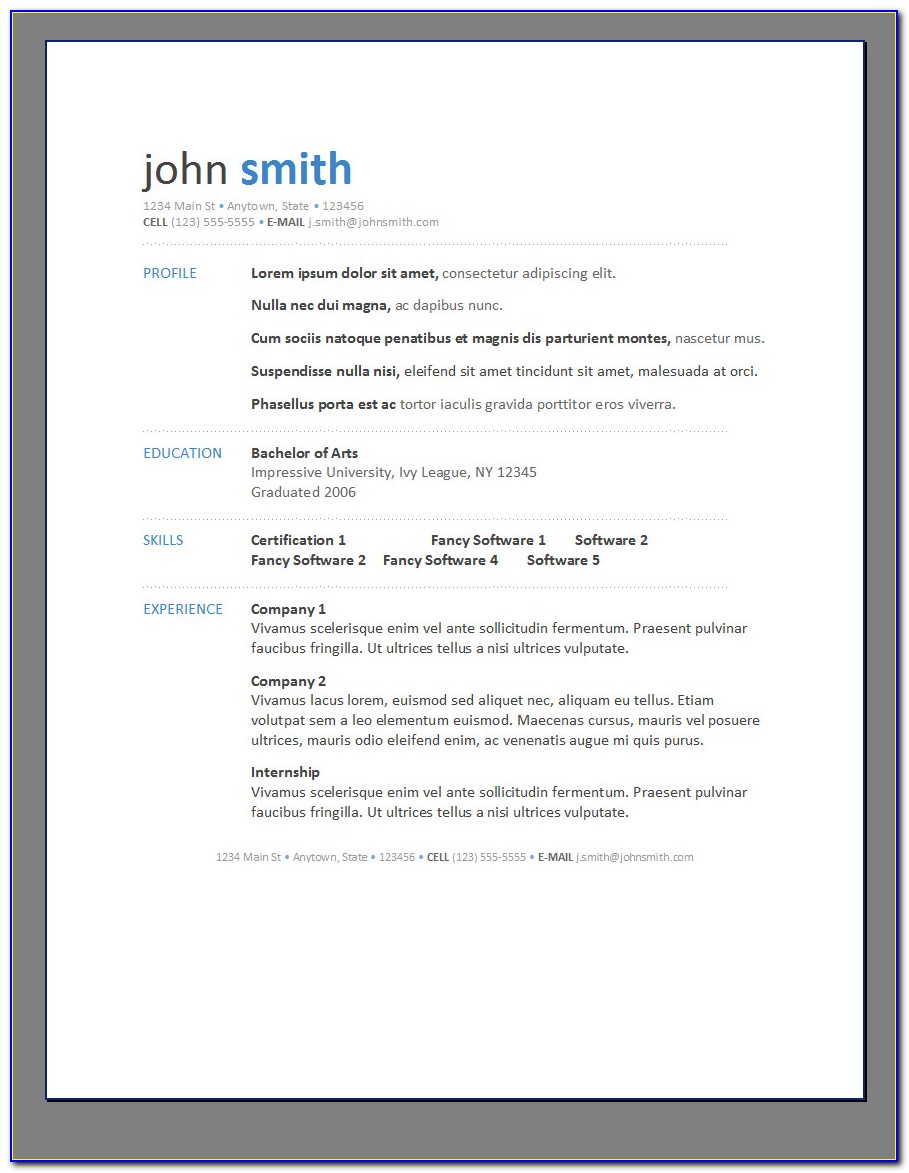 Free Resume Templates For Mac