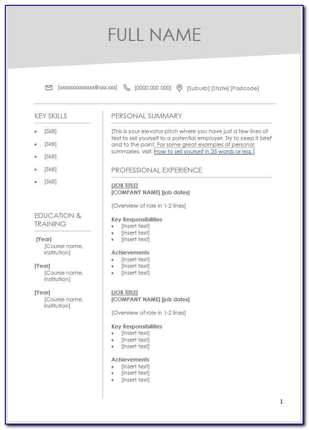 Free Resume Templates Teachers Download