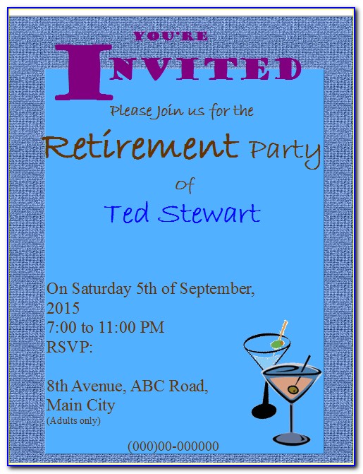 Free Retirement Party Invitations Templates Printable