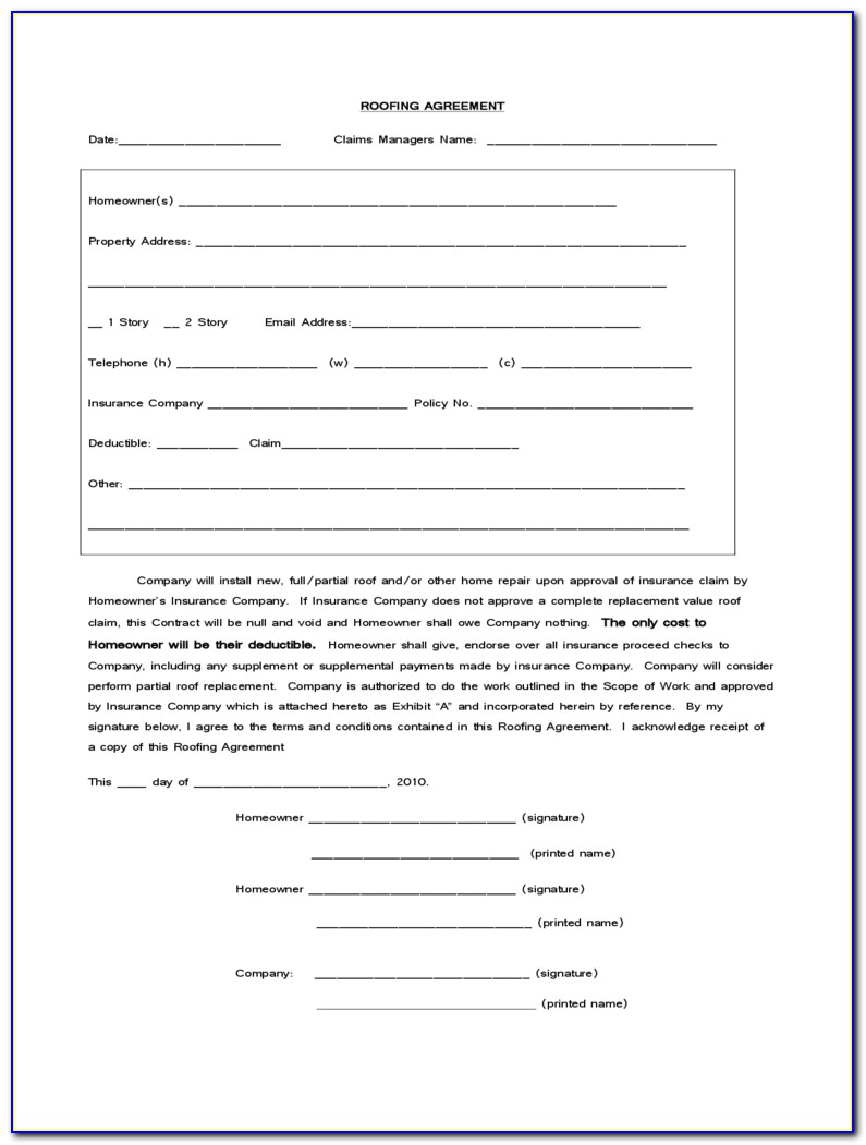 Free Roofing Contract Template