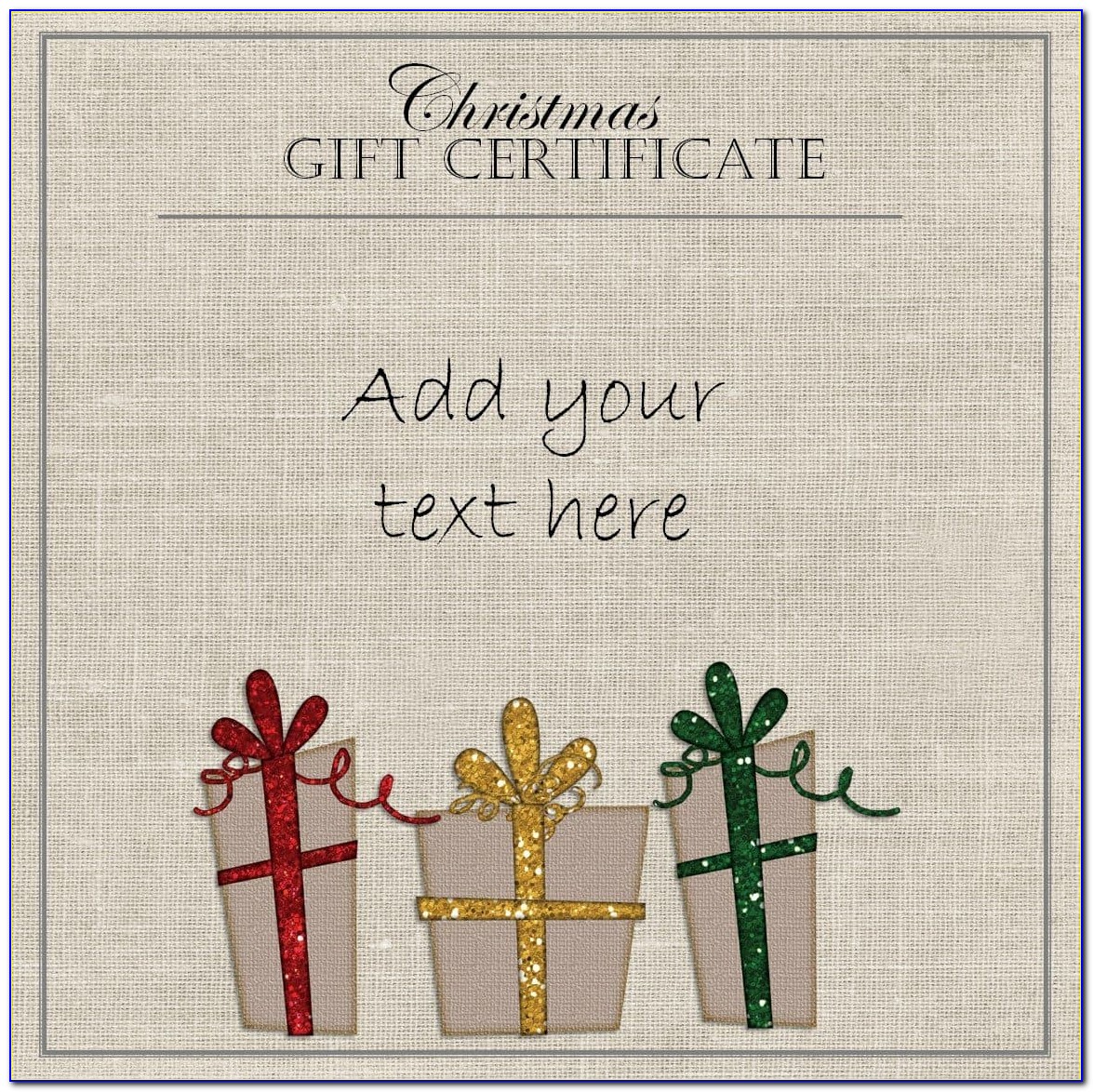 Free Sample Christmas Gift Certificate Templates