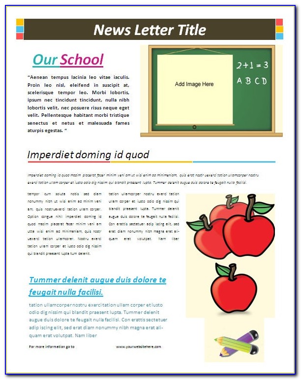 Free School Newsletter Templates Word