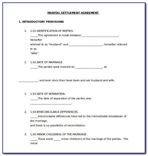 Free Separation Agreement Template Bc