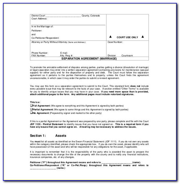 Free Separation Agreement Template Nz