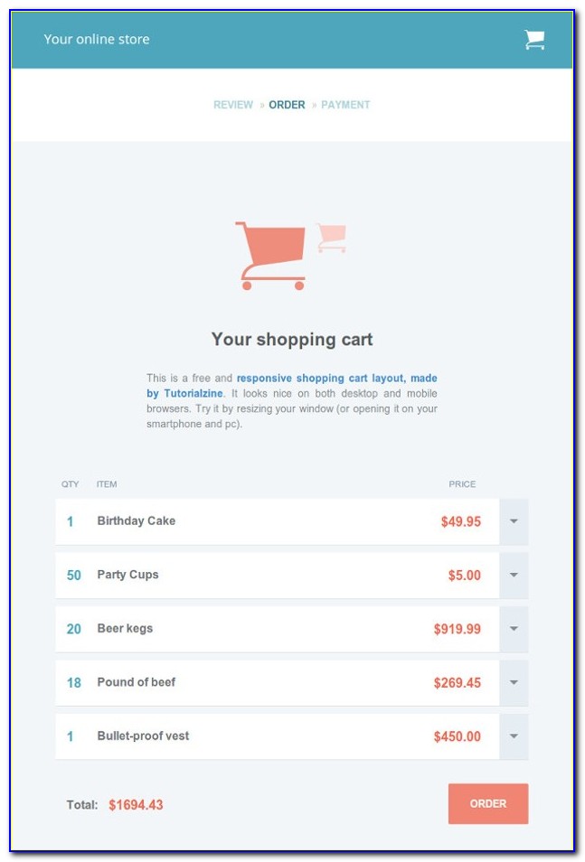 Free Shopping Cart Templates Download