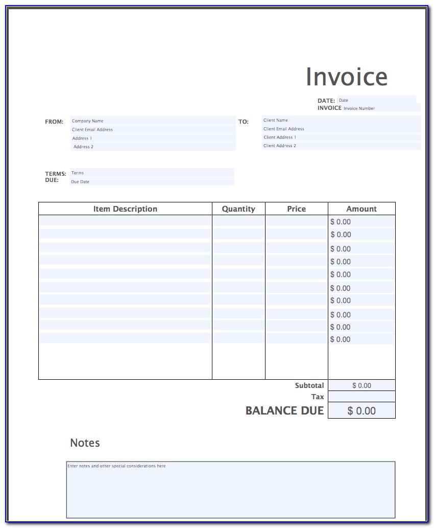 Free Simple Invoice Template Download