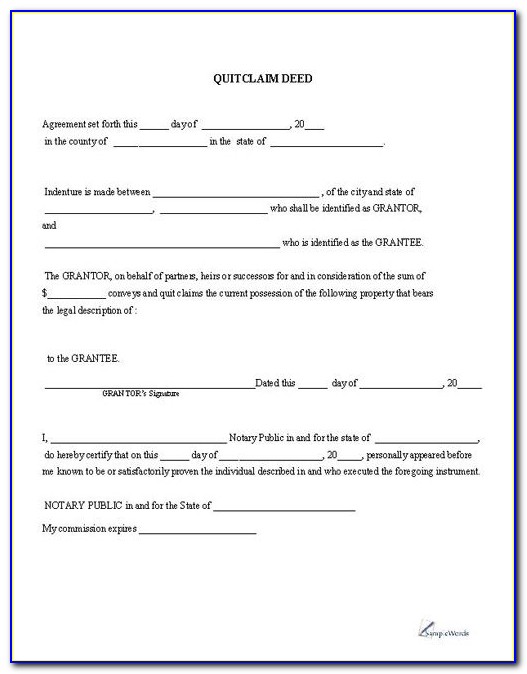 Free State Of Georgia Quit Claim Deed Form
