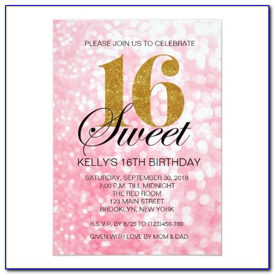 Free Sweet 16 Birthday Invitation Templates