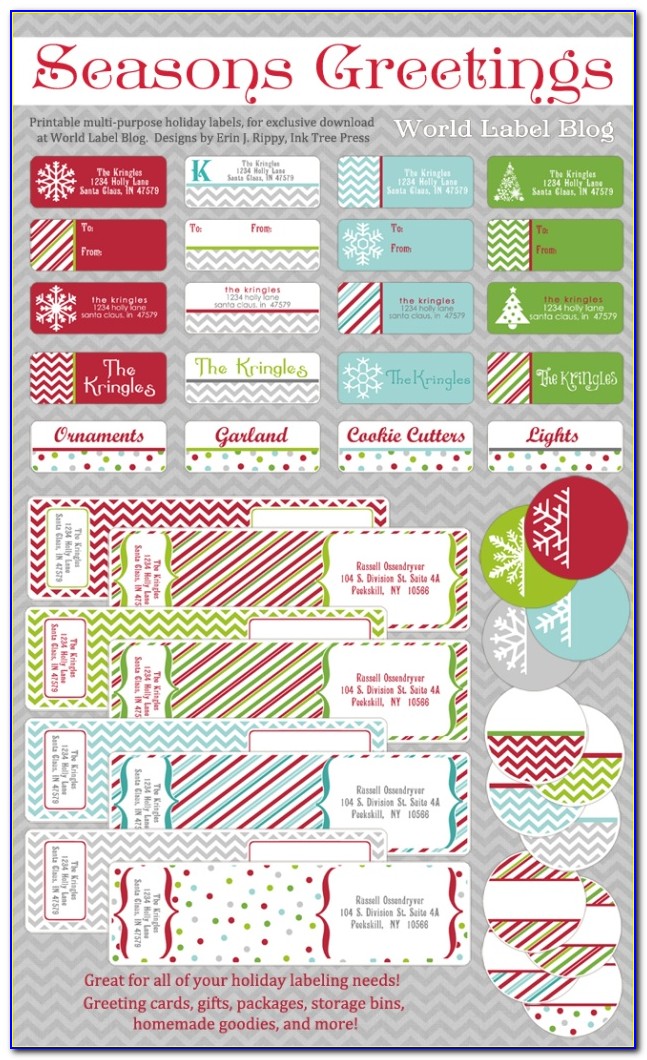 Free Template For Christmas Mailing Labels