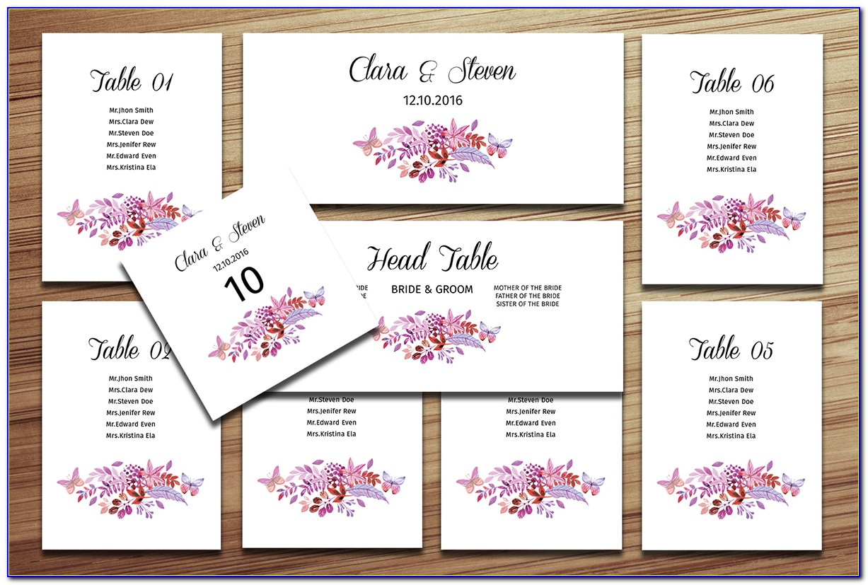 Free Wedding Seating Chart Template Word