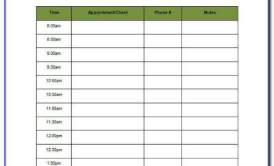 Free Weekly Appointment Template