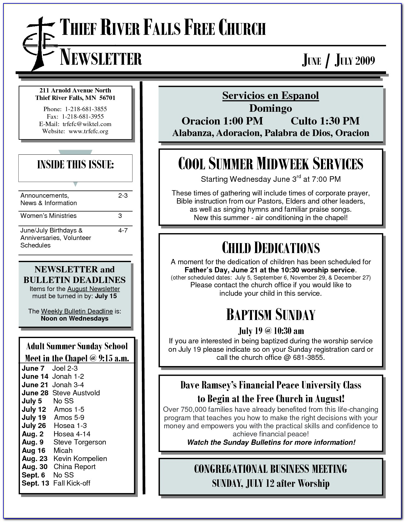 Free Youth Church Newsletter Templates