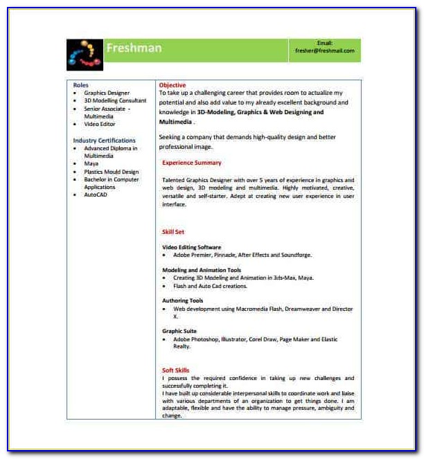 Fresher Resume Template Download In Ms Word