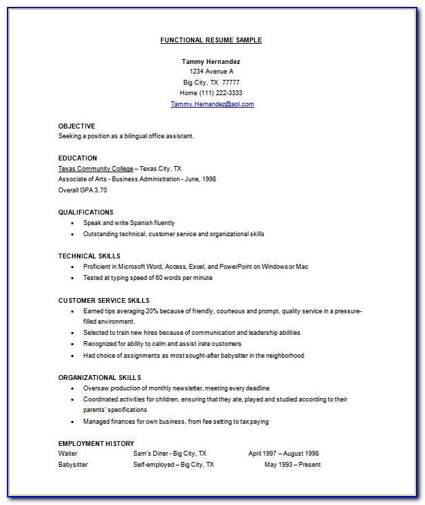 Functional Resume Template Pages Mac
