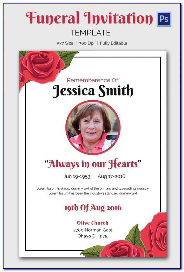 Funeral Announcement Template Microsoft Free