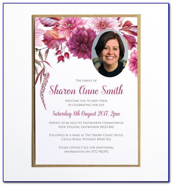 Funeral Announcement Template Uk