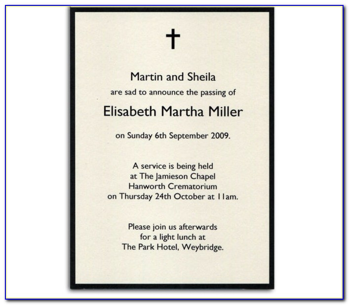 Funeral Announcement Templates Free
