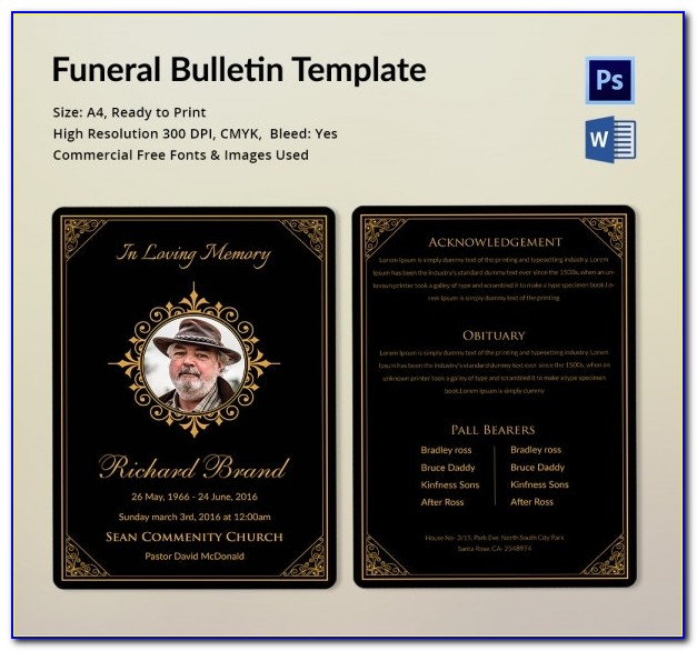 Funeral Bulletin Template Download
