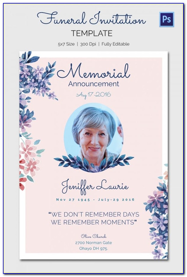 Funeral Invitation Template Free Download
