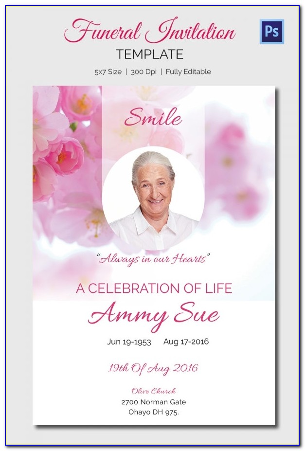 Funeral Invitation Template Free Word