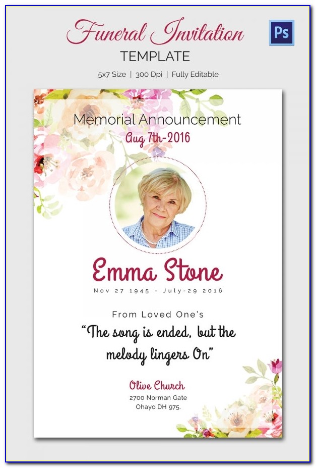 Funeral Invitations Templates Free
