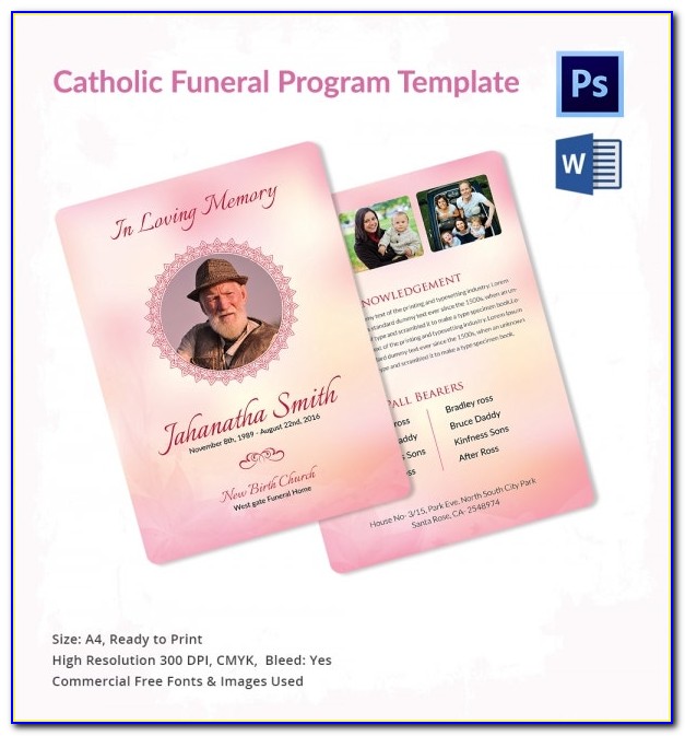 Funeral Mass Booklet Template Free Download