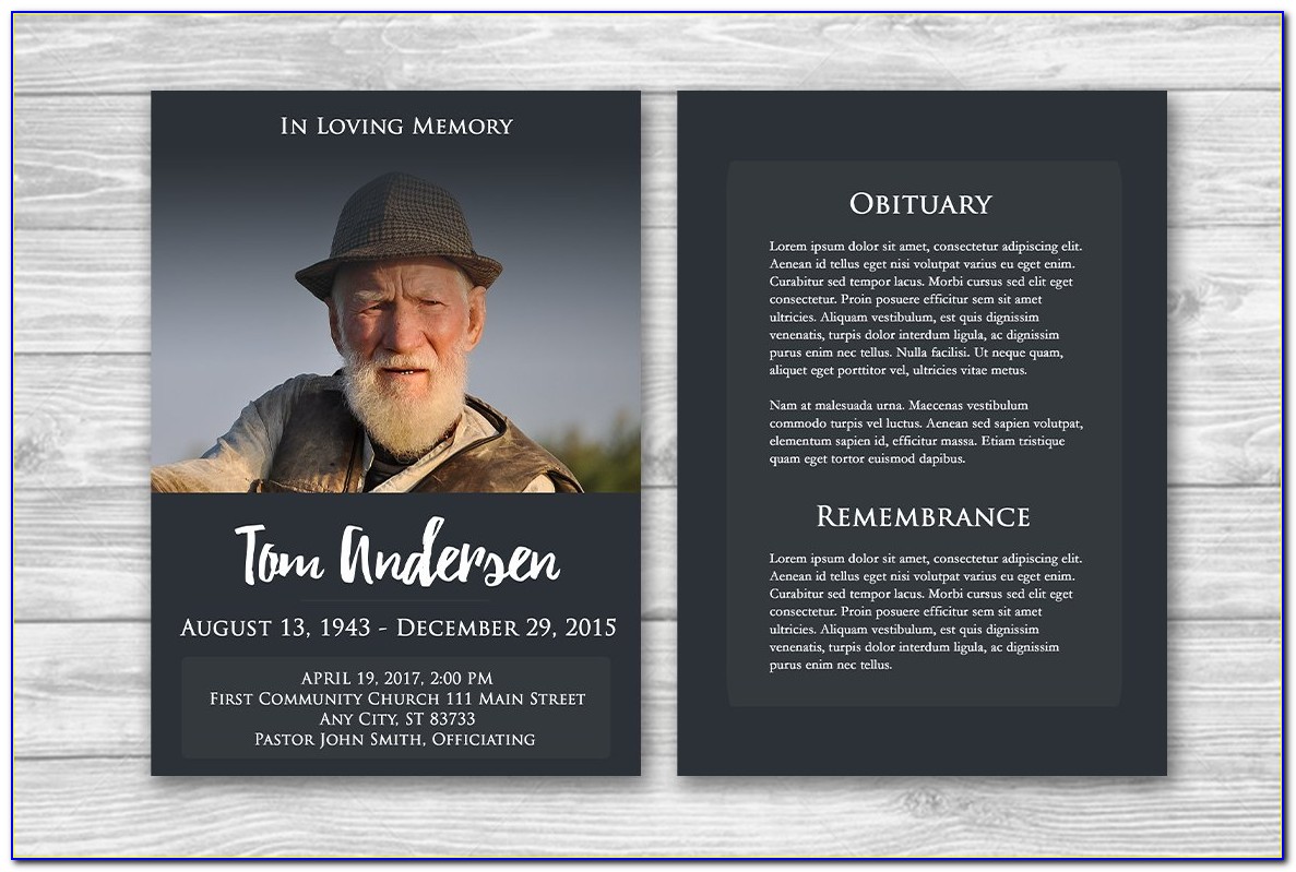 Funeral Pamphlet Template Free Word