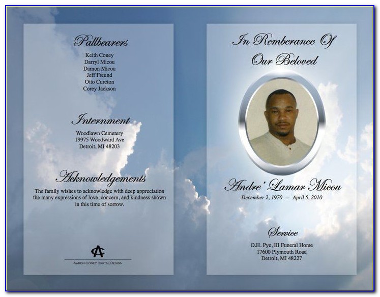 Funeral Program Template Download Free