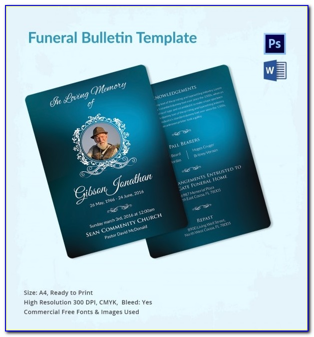 Funeral Program Template Wording