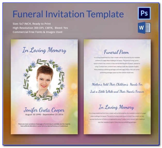 Funeral Programs Templates Pdf