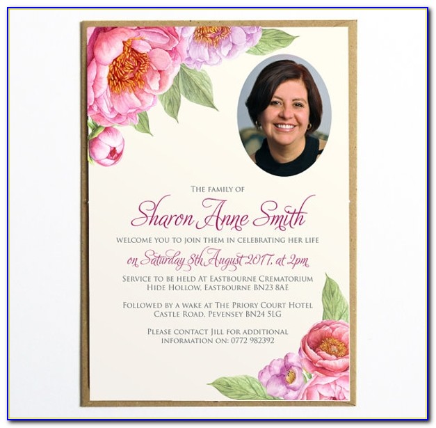 Funeral Reception Invitation Wording