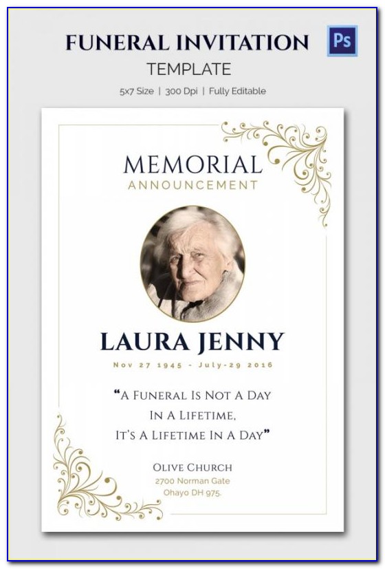 Funeral Service Announcement Template Free
