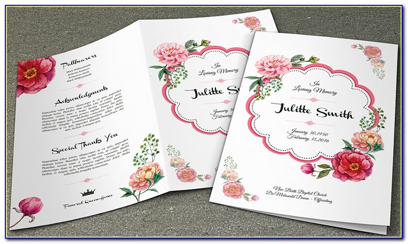 Funeral Service Booklet Template Word