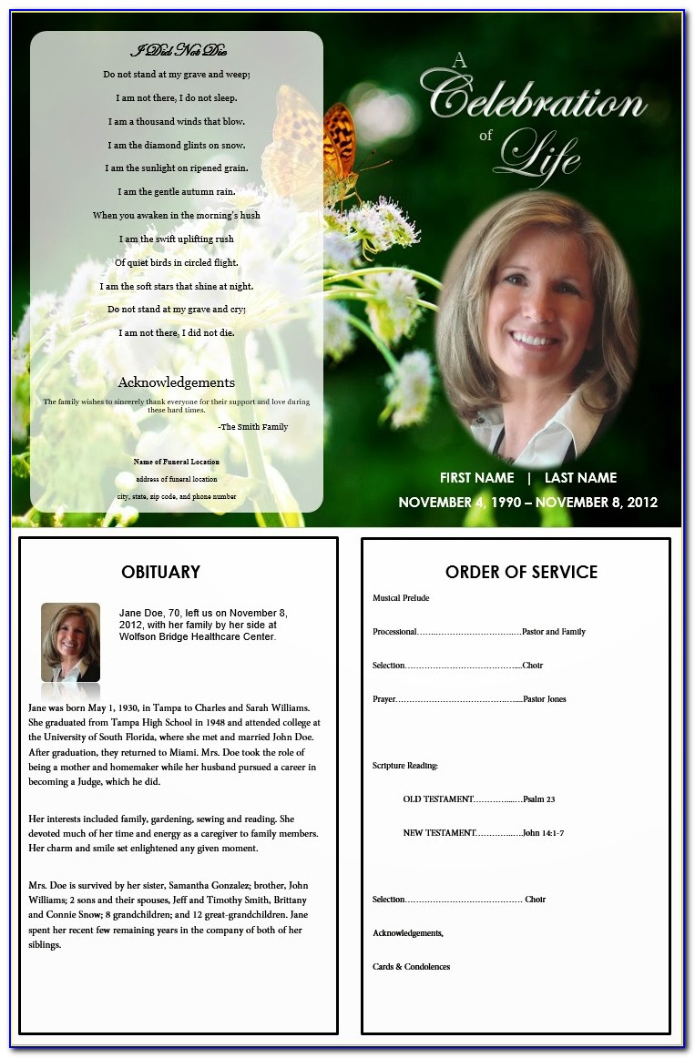 Funeral Service Program Samples