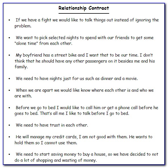 Funny Dating Contract Template