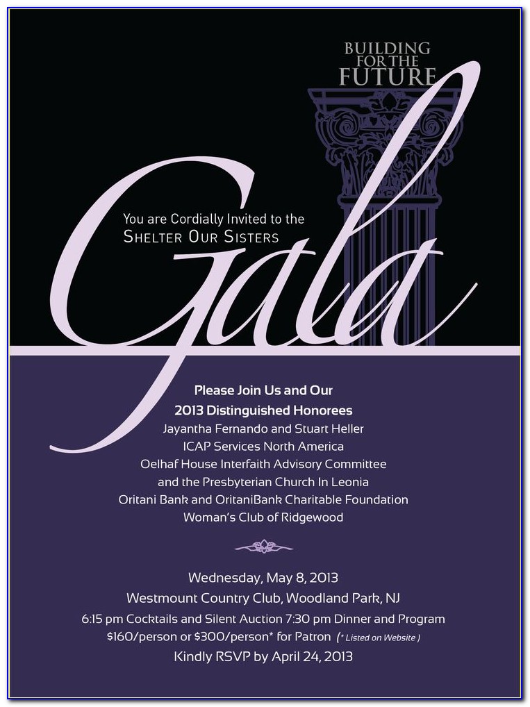 Gala Dinner Invitation Format