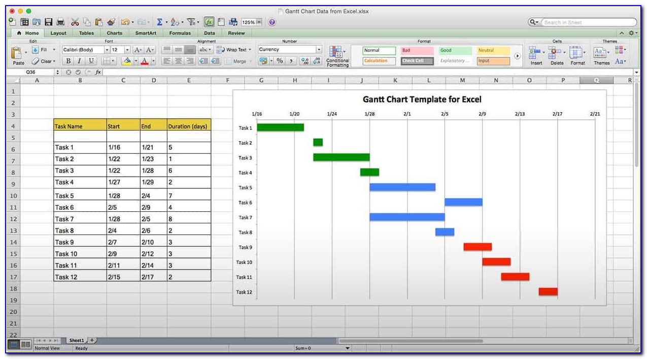 Gantt Chart Excel Template Free